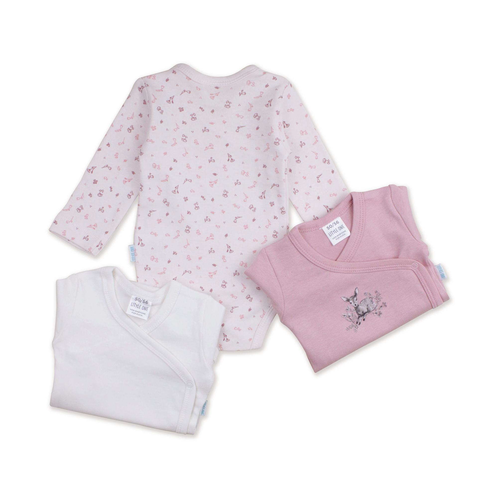 3er-Pack Wickelbodys Reh LITTLE ONE Rosa M2000587530202 2