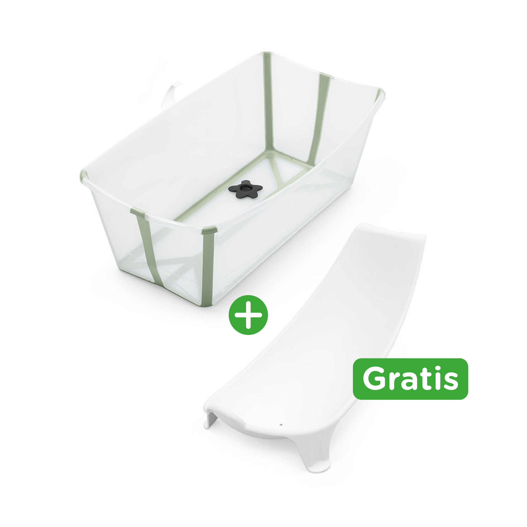 Flexi Bath® Transparent Green mit hitzeempfindlichem Stöpsel STOKKE Grün 2000582515105 1