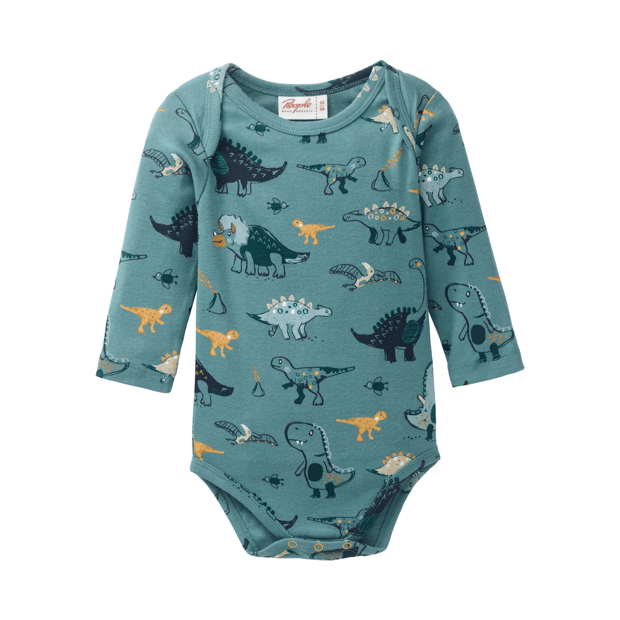 Langarmbody Dinosaurier People Wear Organic Grün M2000586836800 1