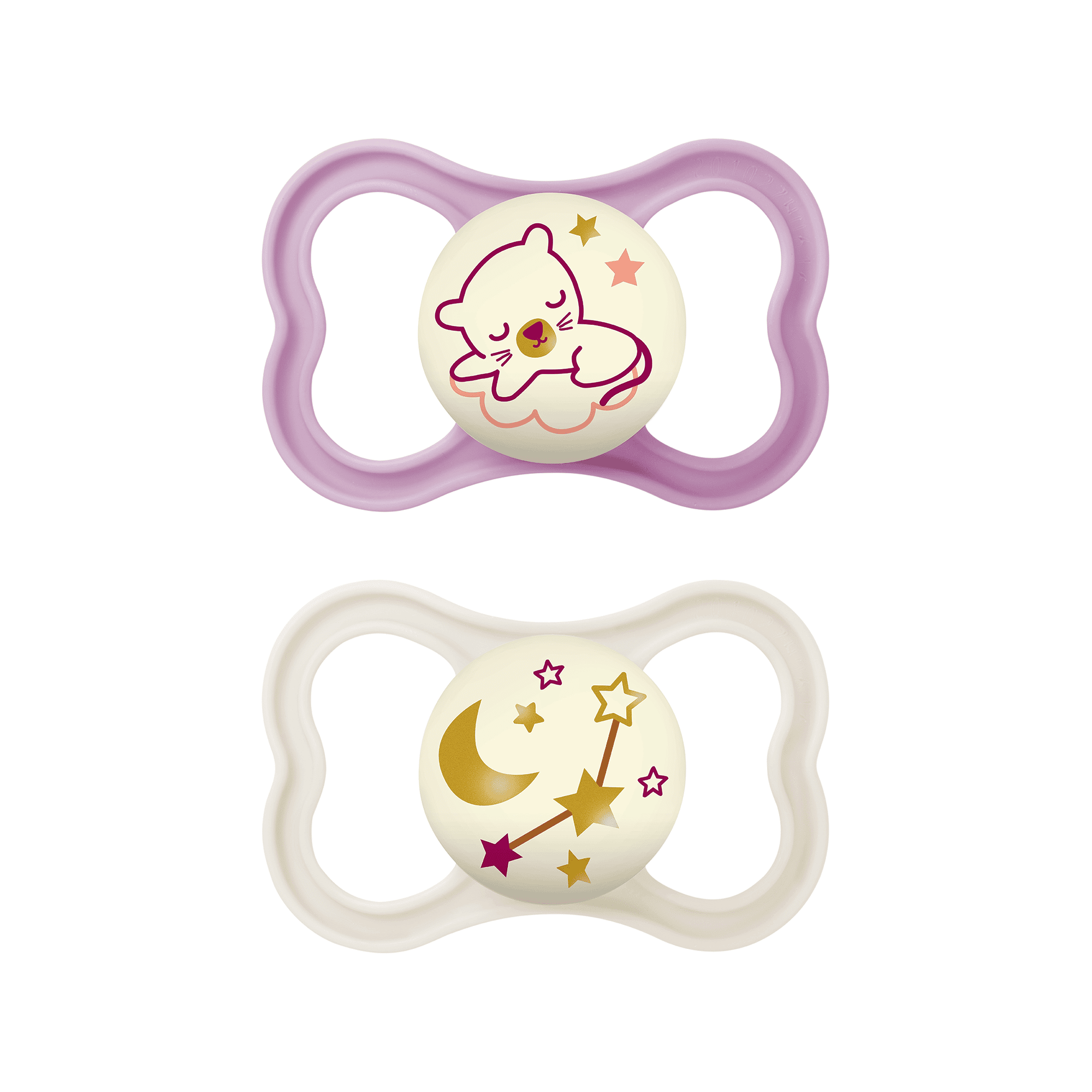 Beruhigungssauger Air Night Silikon 16+ Monate Tiger/Sterne MAM Lila 2000583744108 1