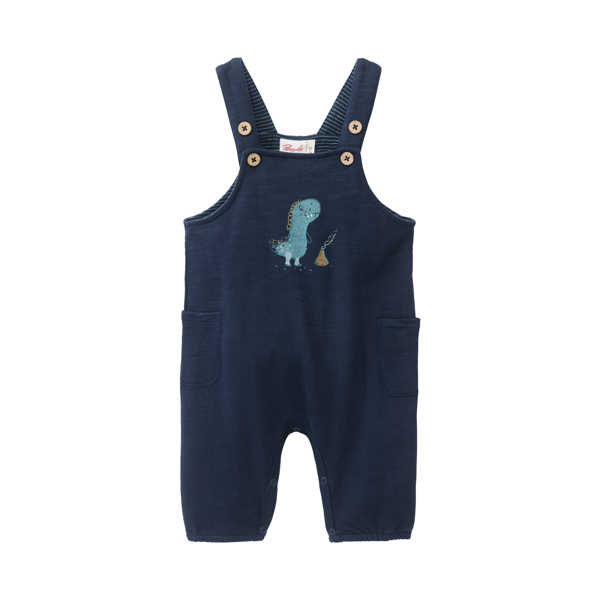 Sweat-Latzhose Dino People Wear Organic Blau M2000586836404 1