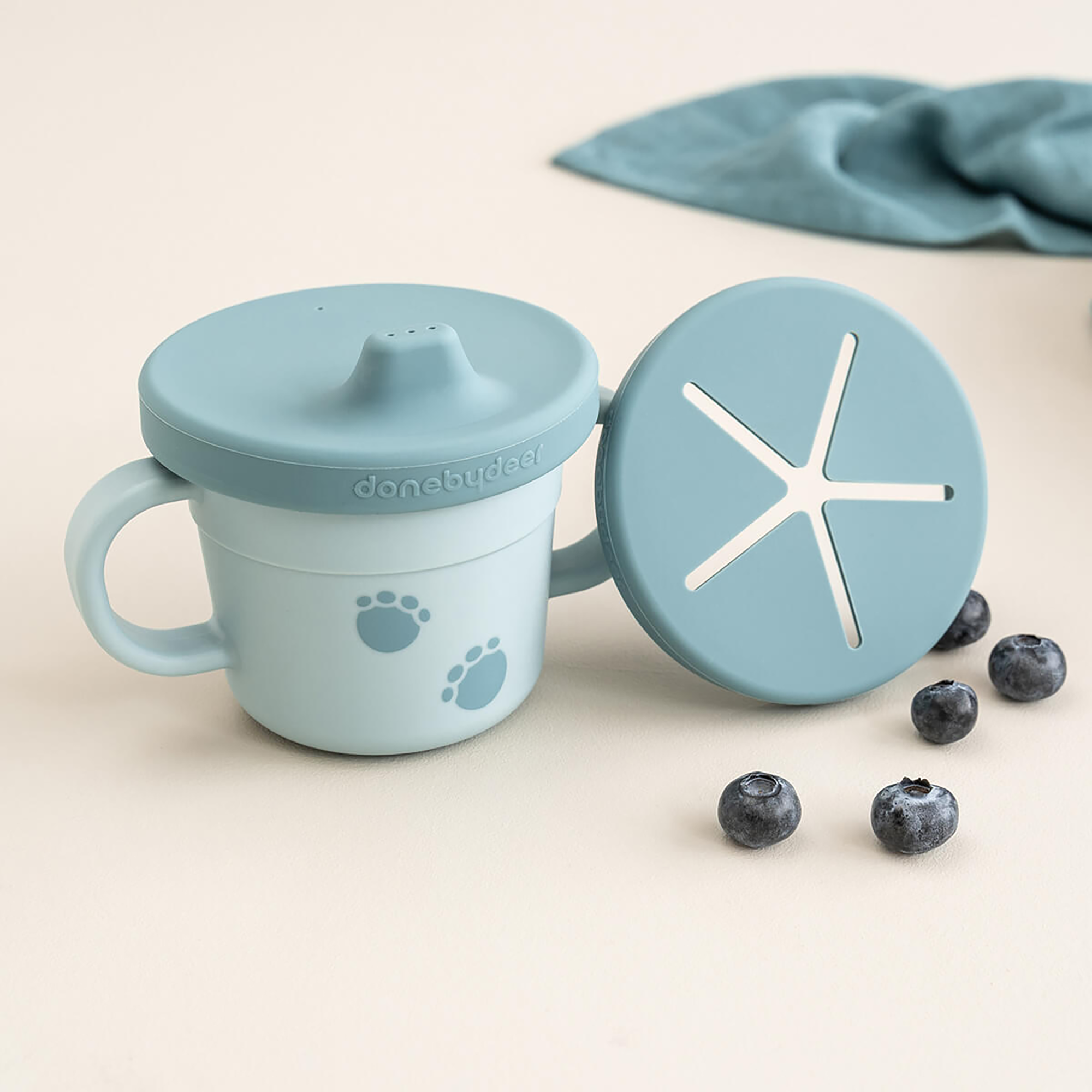 Snack- & Trinkbecher-Set Elphee Blau done by deer Blau 2000585426002 2