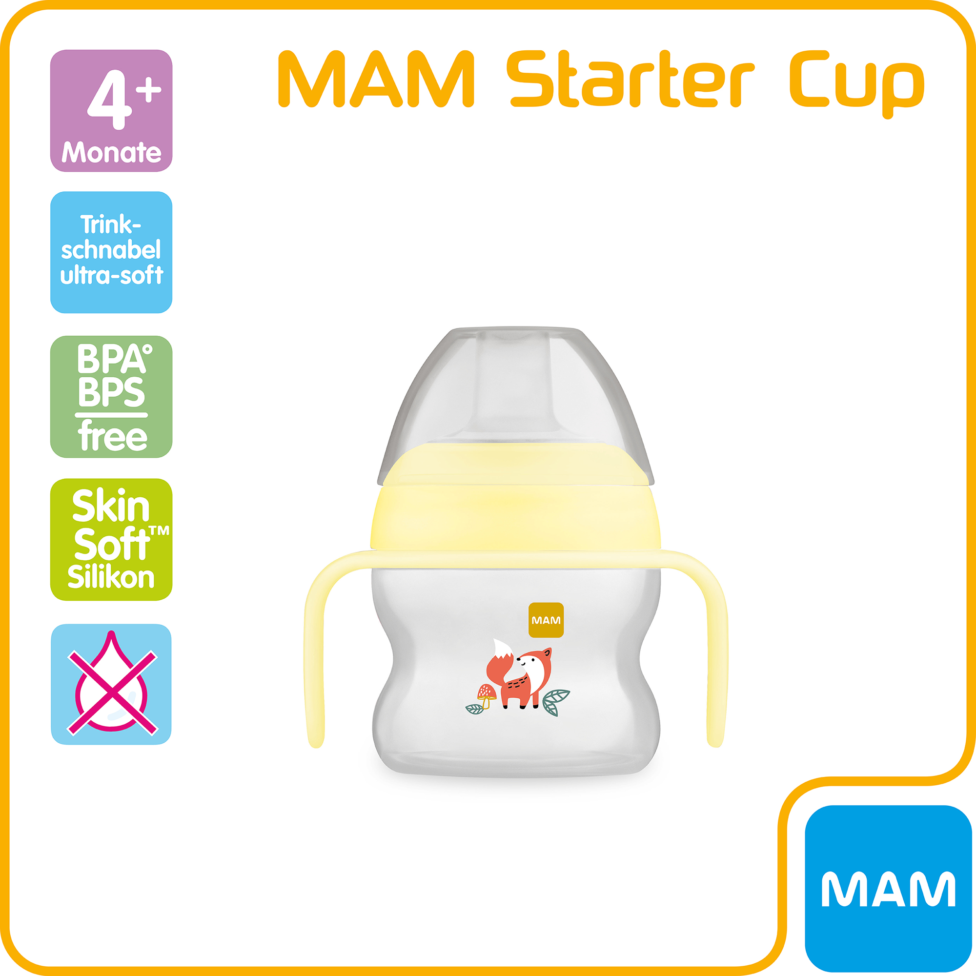 Starter Cup Fuchs 150ml MAM Gelb 2000583749905 2