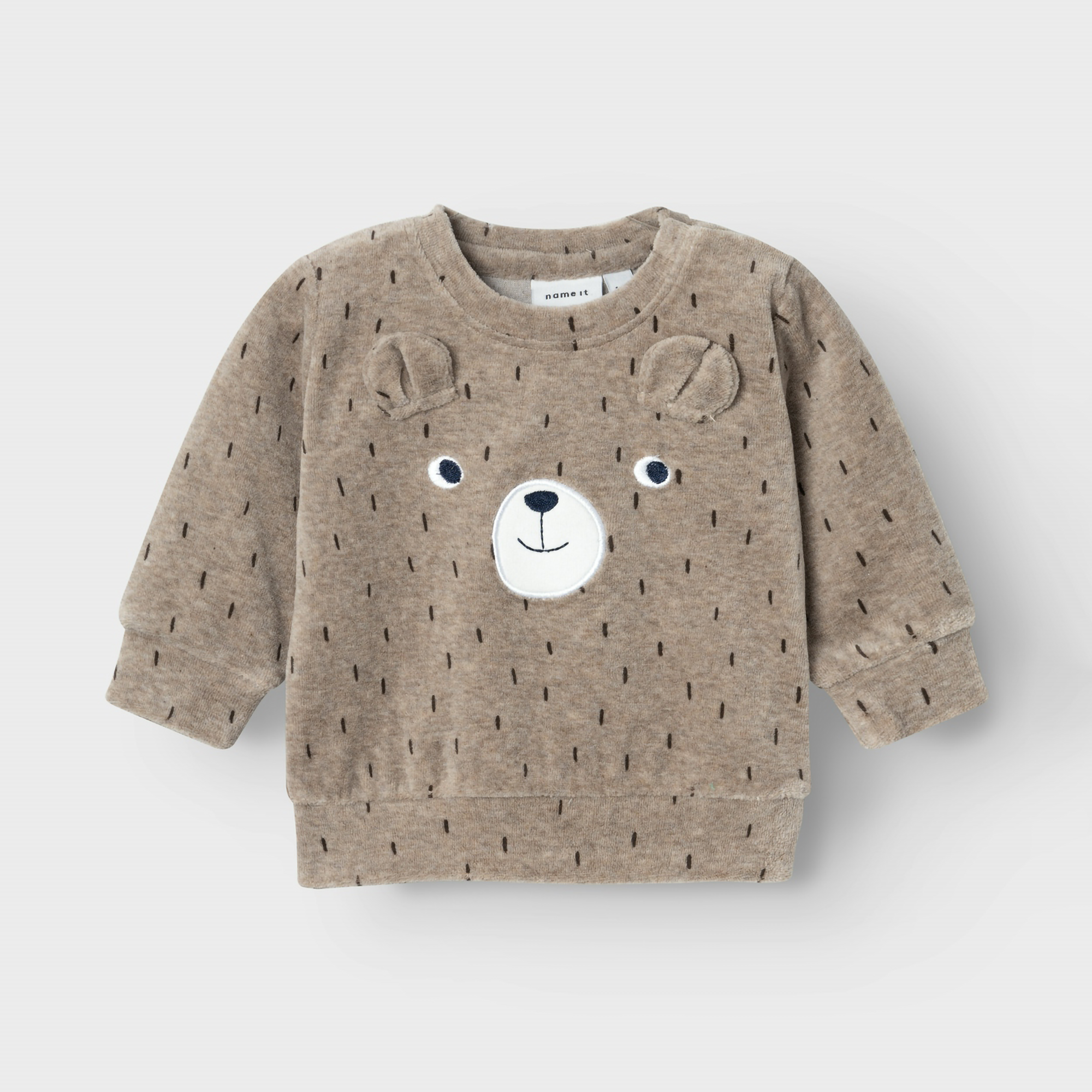 Velours-Sweatshirt Bär name it Beige Beige M2000586753602 1