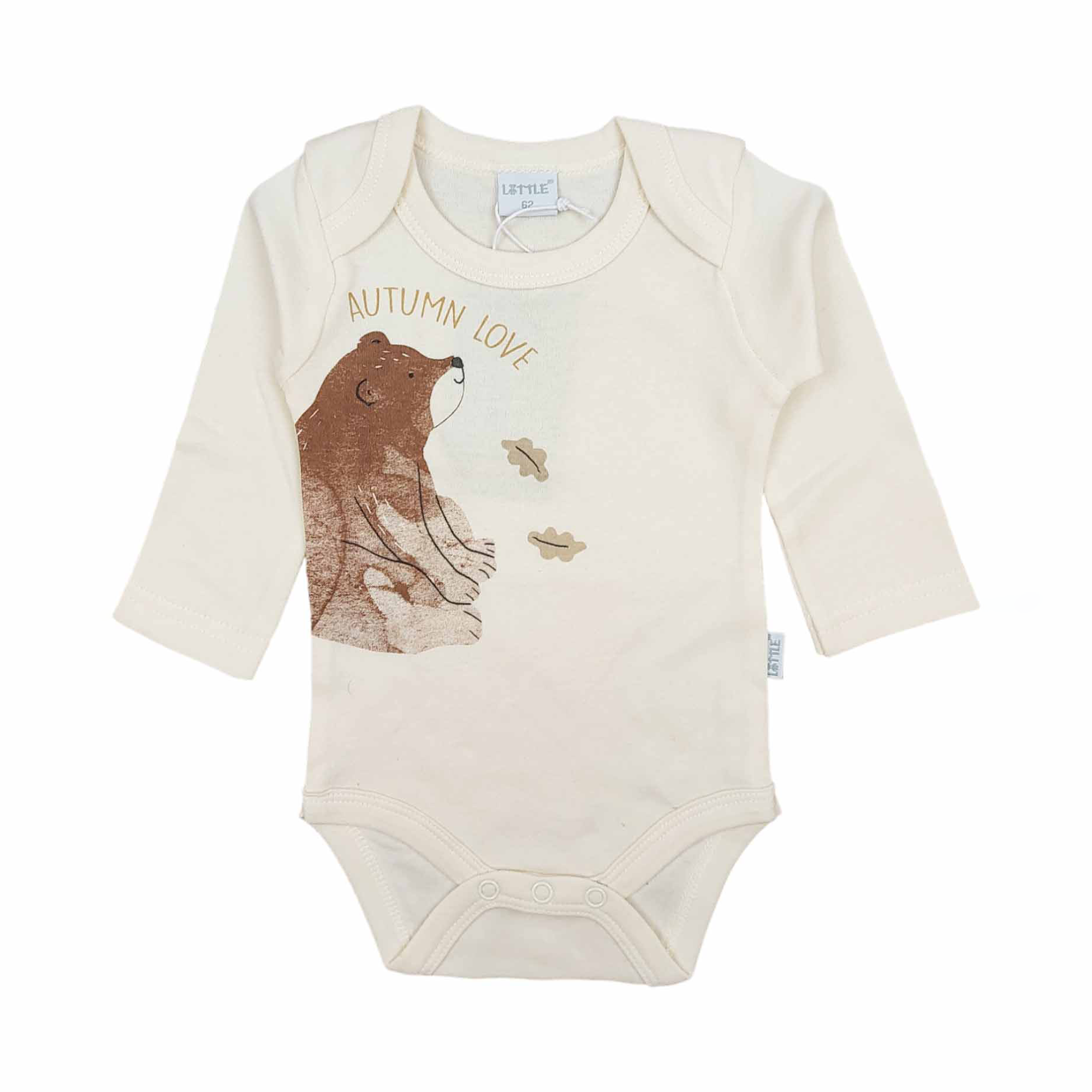 Langarmbody Großer Bär LITTLE Weiß Beige M2000586914706 1