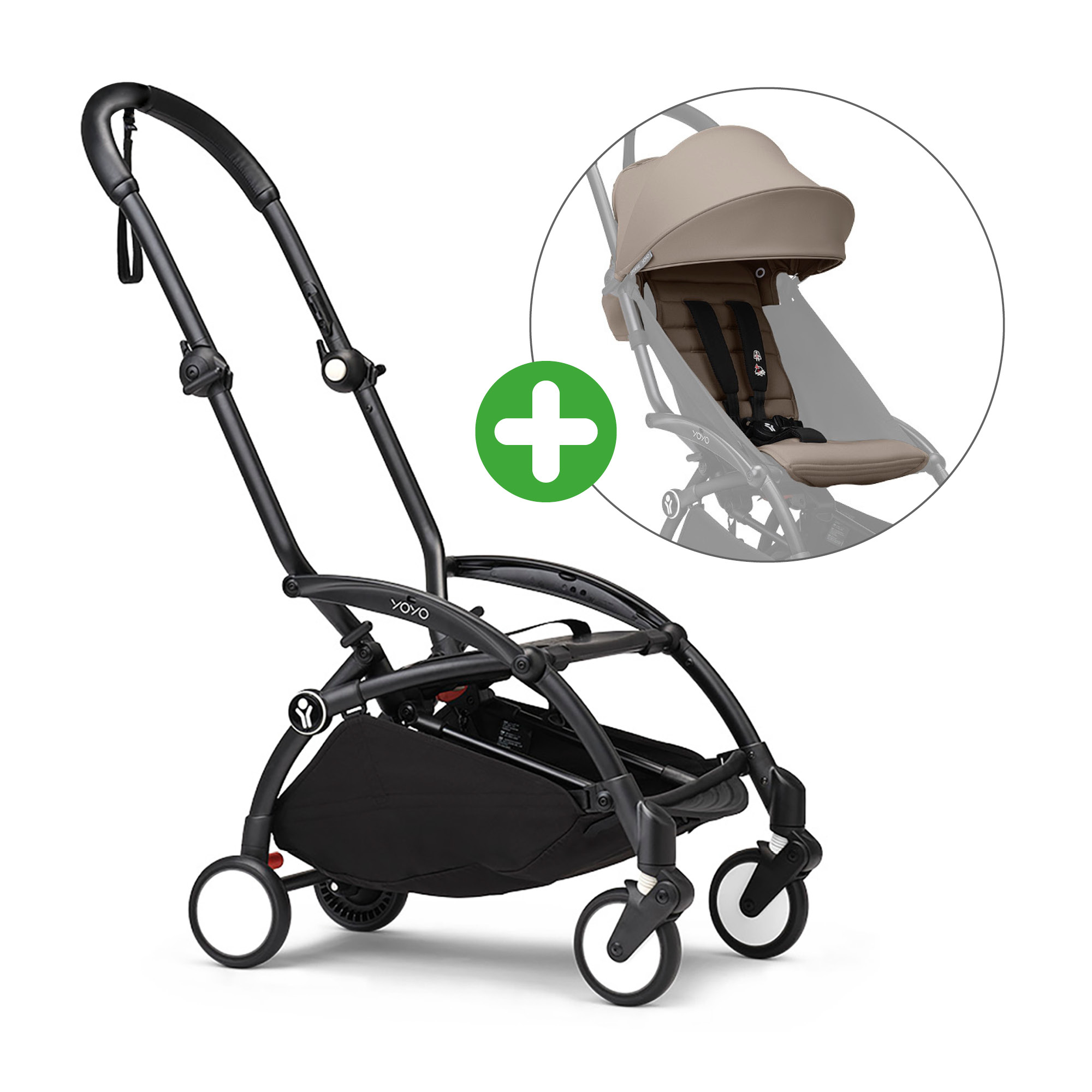 Set YOYO³ Gestell Black mit 6+ Textilset Taupe STOKKE Beige 9000000000714 1