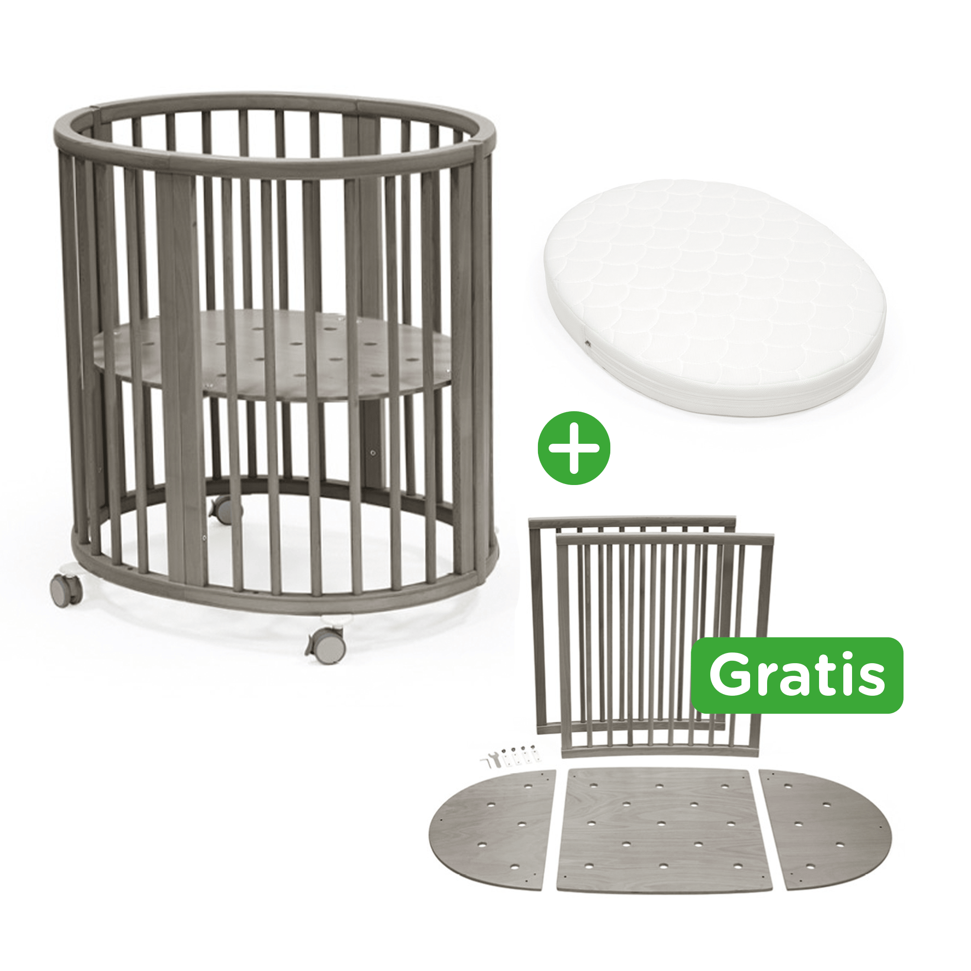 Set Sleepi™ Mini V3 Hazy Grey mit Matratze STOKKE Grau 9000000000386 1_(1)